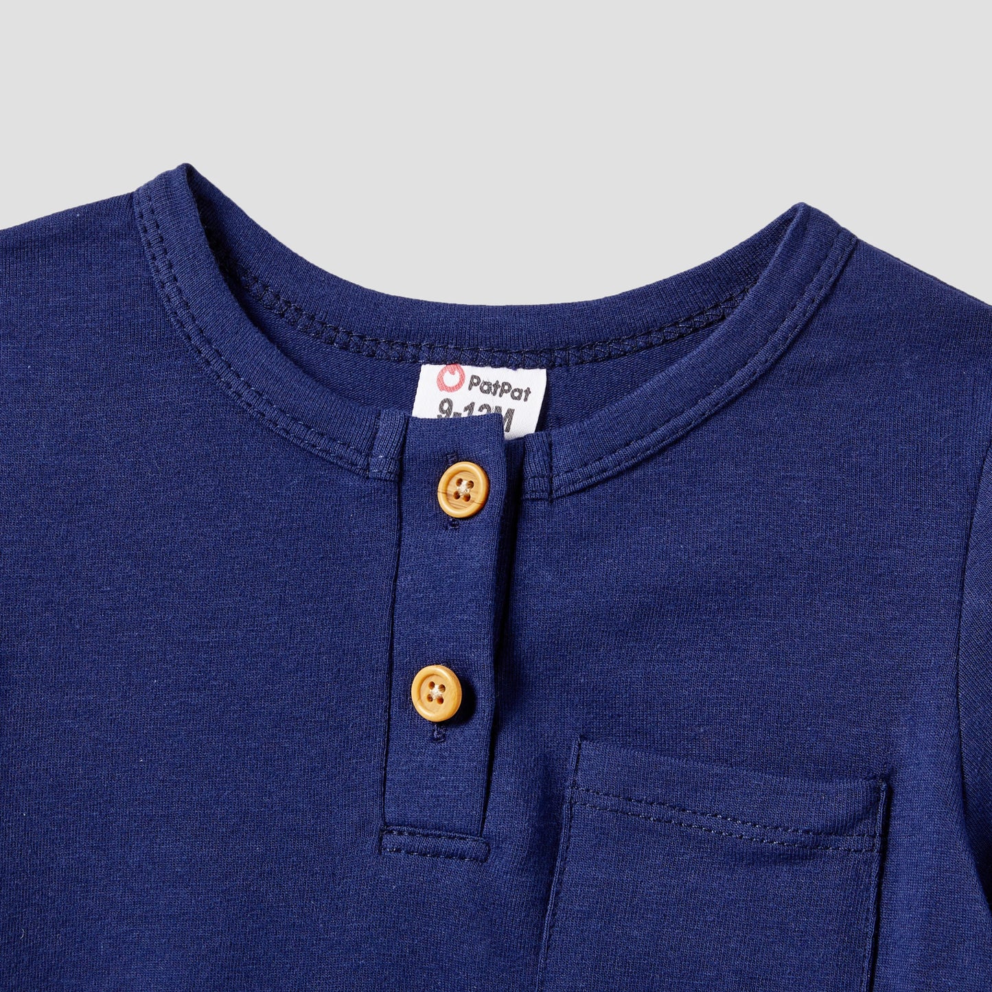 Family Matching! Modern Blue & White Botanical Leaf Button Strap Dress & Color Block Tees