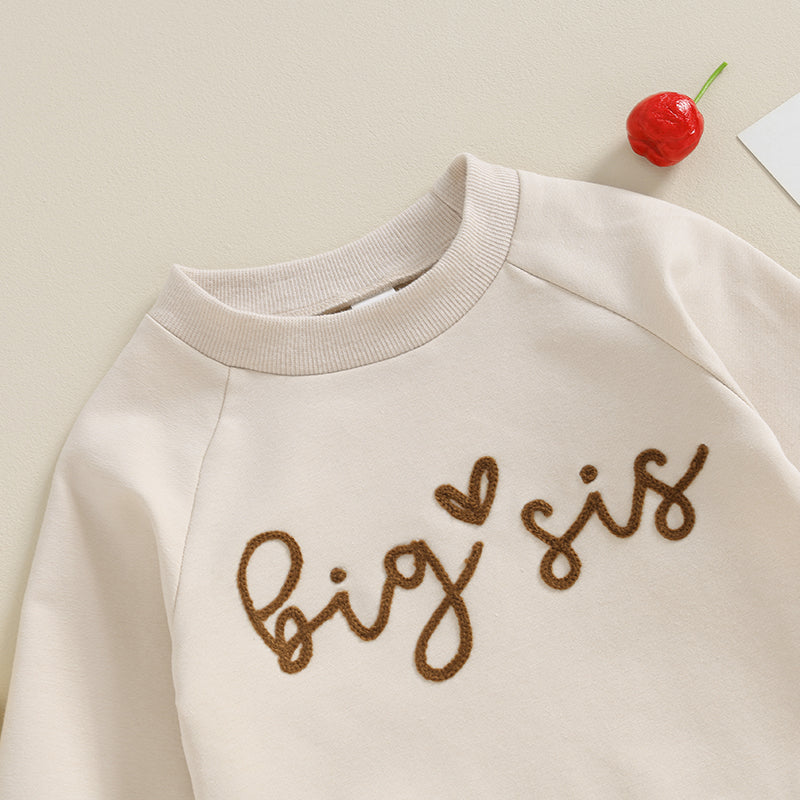 Family Matching! Girl's "Big Sis" Sweatshirt & "Little Sis" Sweatshirt Onesies for Sisters
