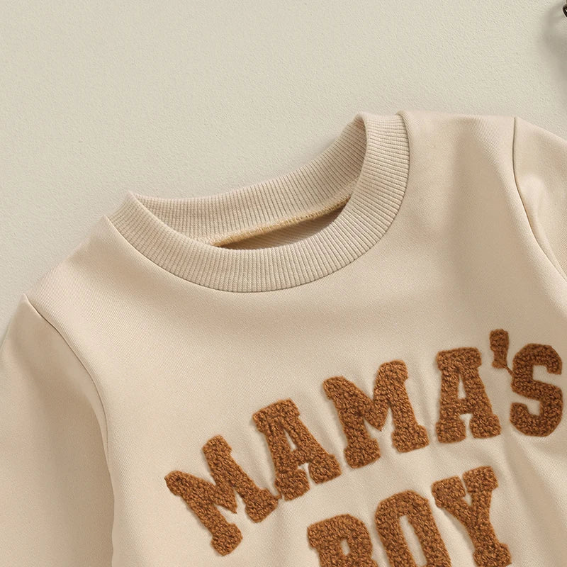 Boy's 2-Piece "Mama's Boy" Sweatshirt & Pants Sets