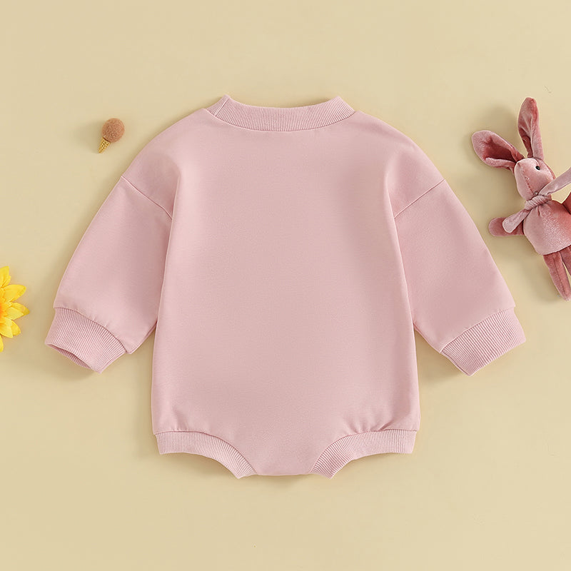 Girl's & Boy's Embroidered Bunny Romper Sweatshirts
