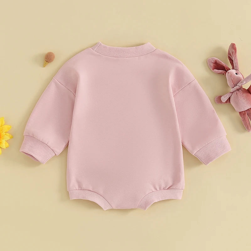 Girl's & Boy's Embroidered Bunny Romper Sweatshirts