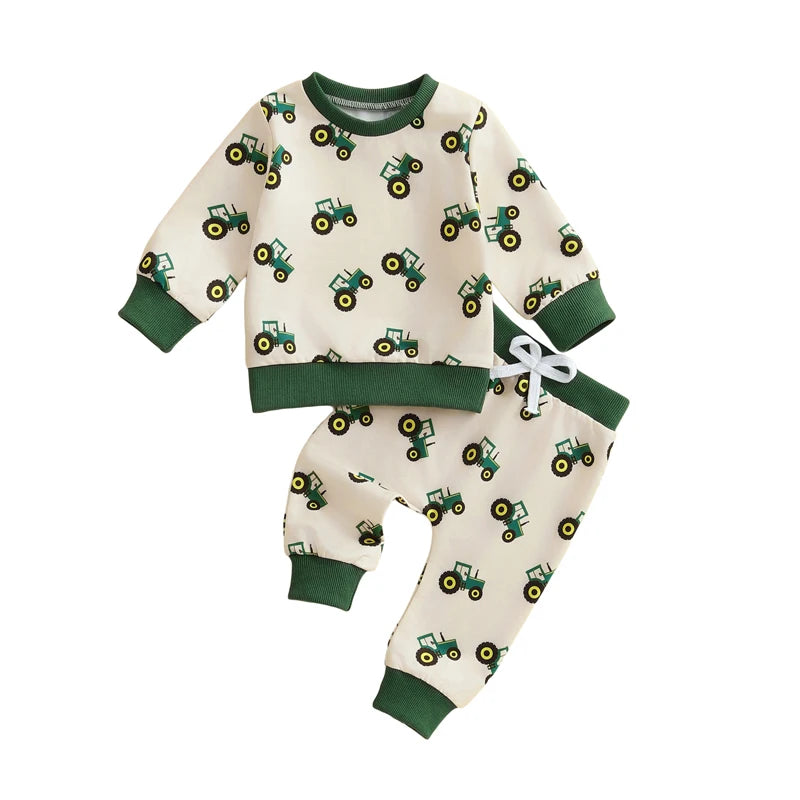 Boy's 2-Piece Tractor Sweatshirts & Pants Sets