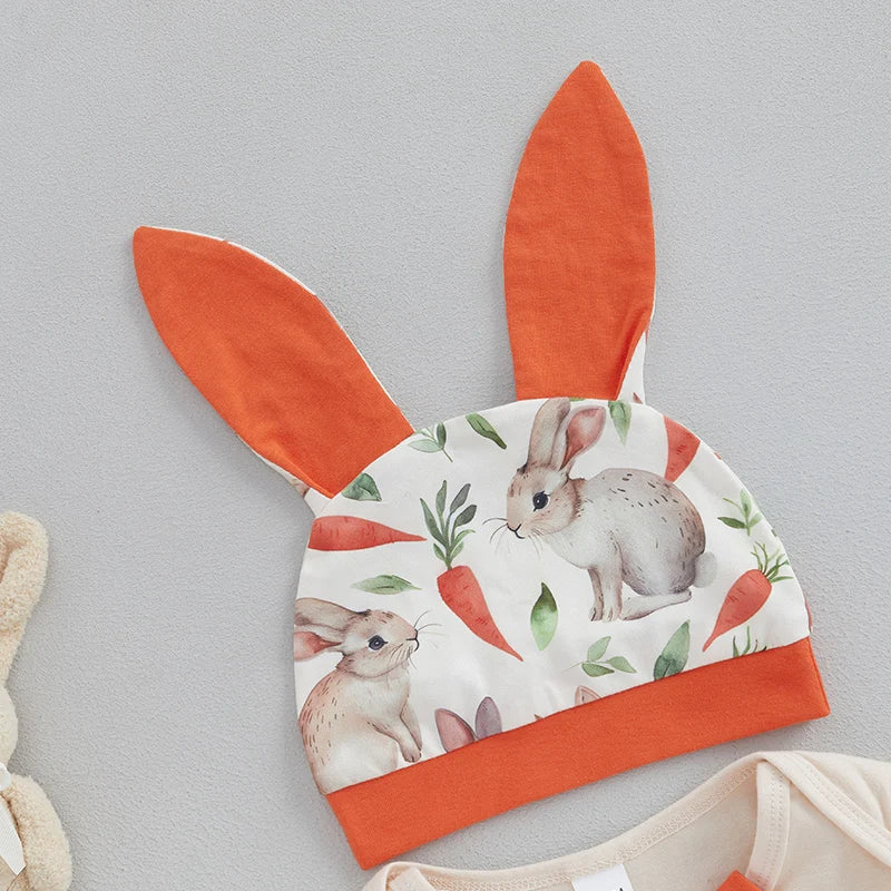 Boy's Embroidered "My First Easter" Bunny Bowtie Onesies, Suspender Pants & Hat Sets