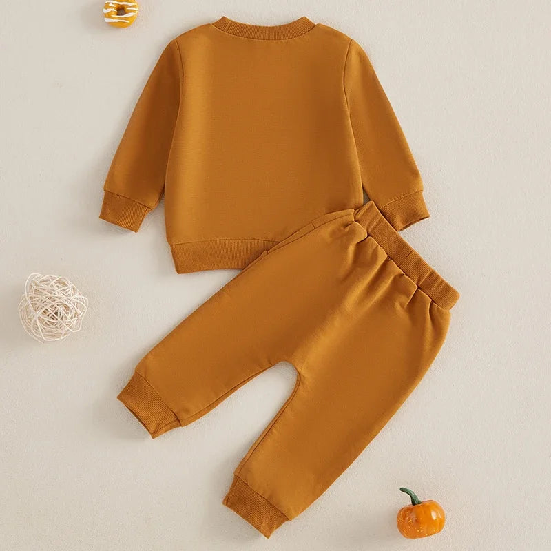 Boy's & Girl's 2-Piece Thanksgiving Embroidered "Homemade Rolls" Sweatshirts & Pants Sets