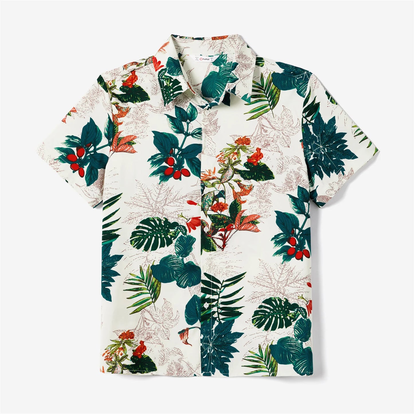 Family Matching! Sleeveless Tropical Dresses & Hawaiian Style Button Up Shirts