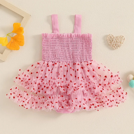 Girl's Sleeveless Tulle Heart Dresses