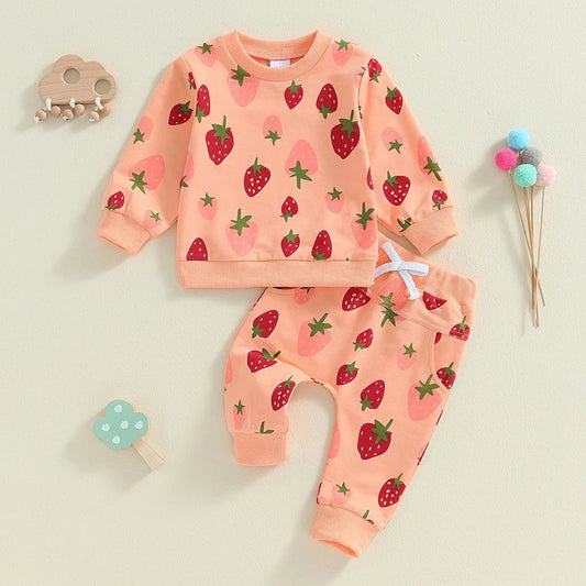 Girl’s Strawberry Shirt & Pants Sets