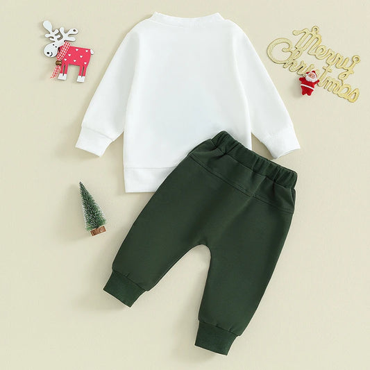 Boy's 2-Piece Christmas Tree Sweatshirt & Pants Sets