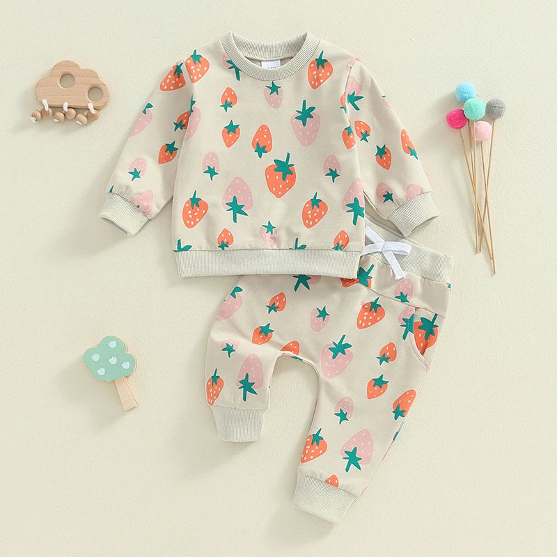 Girl’s Strawberry Shirt & Pants Sets