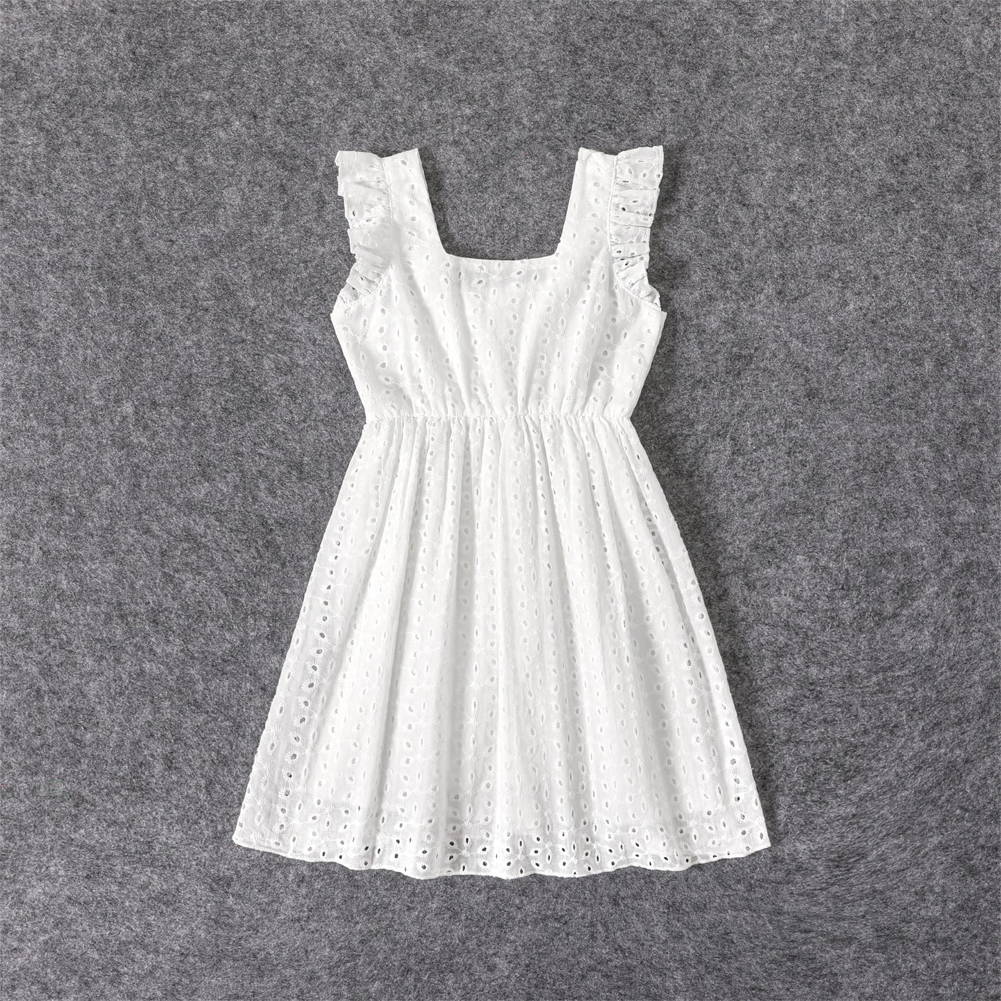 Mommy & Me! Hollow-Out Embroidered Ruffle Dresses