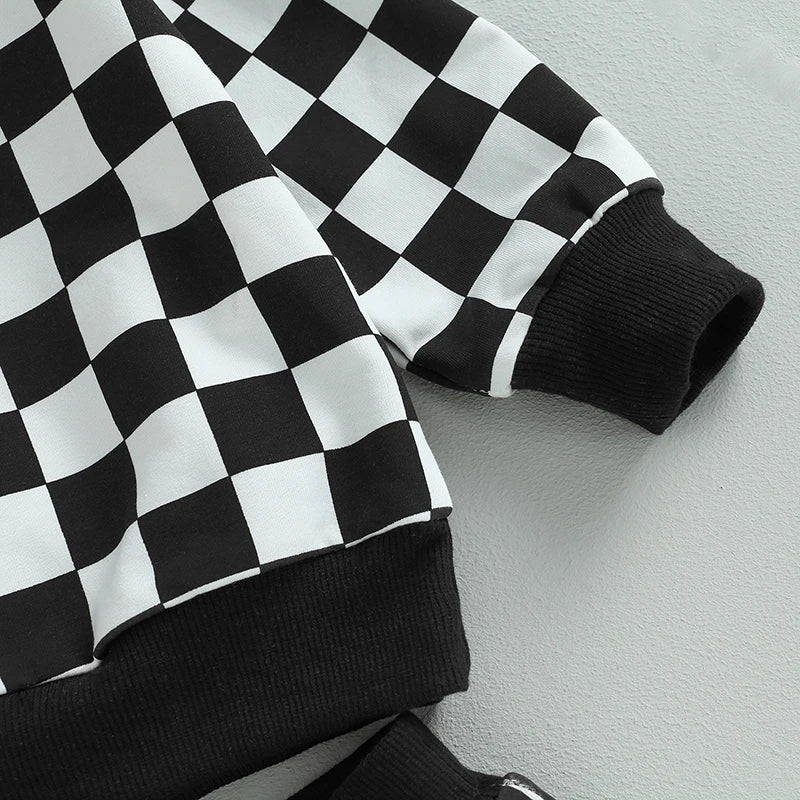 Boy's 2-Piece & Girl’s Plaid Sweatshirt & Pants Sets