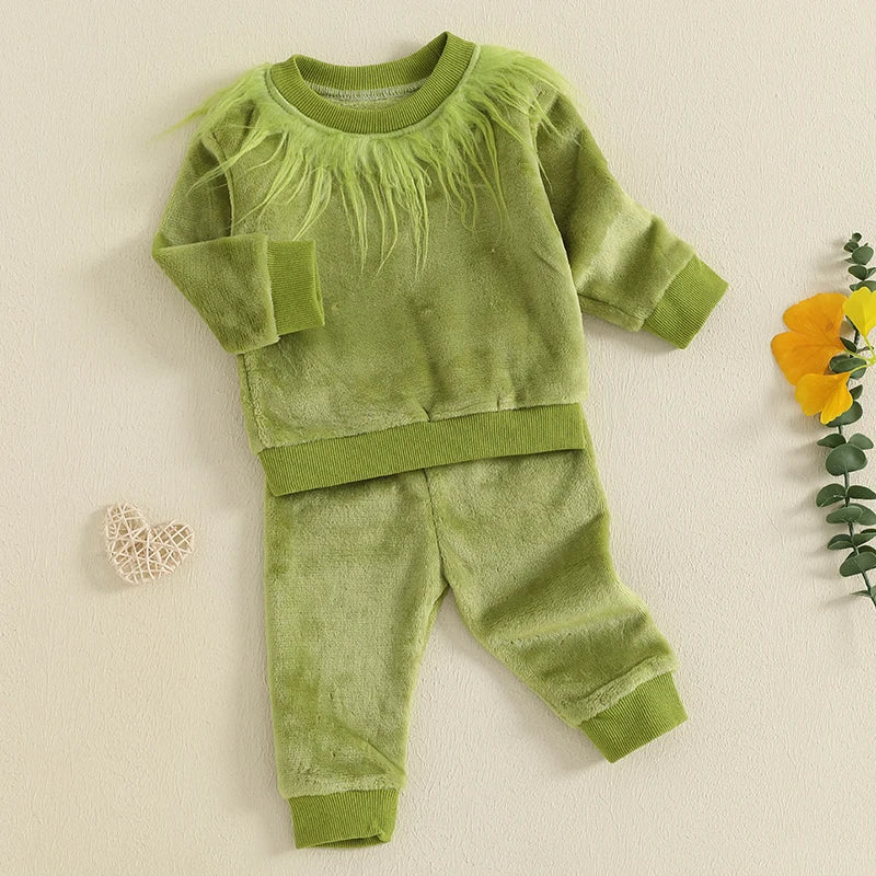 Boy's & Girl's 2-Piece Christmas Sweatshirt & Pants Sets