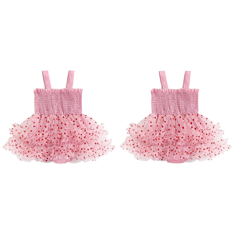 Girl's Sleeveless Tulle Heart Dresses