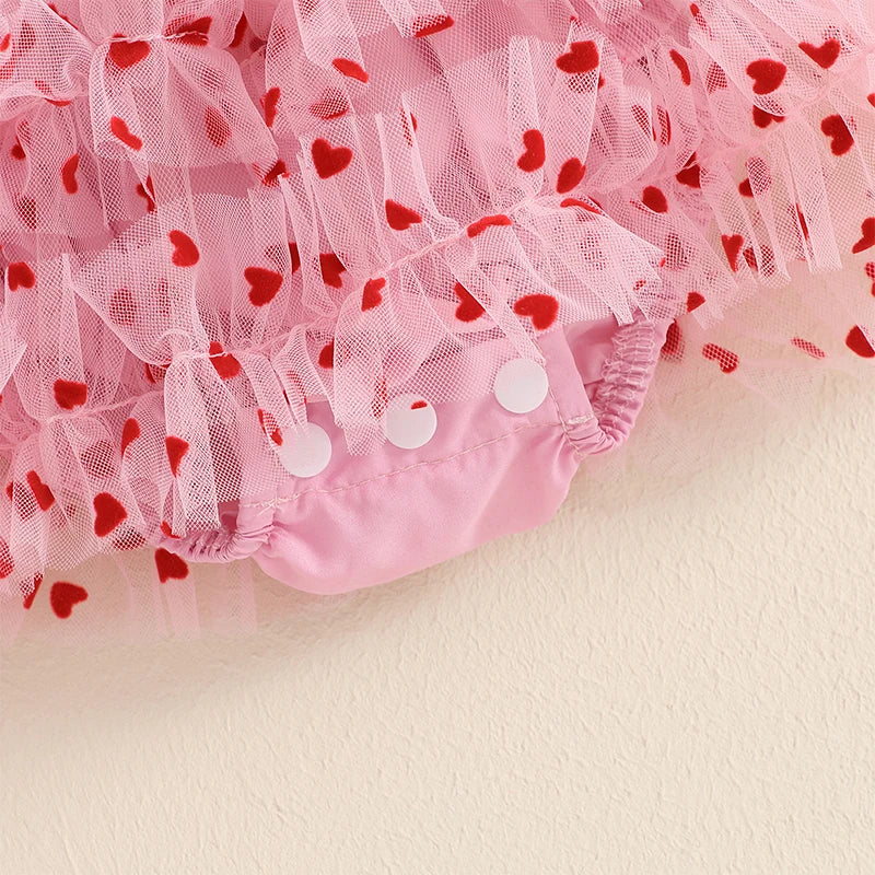 Girl's Sleeveless Tulle Heart Dresses