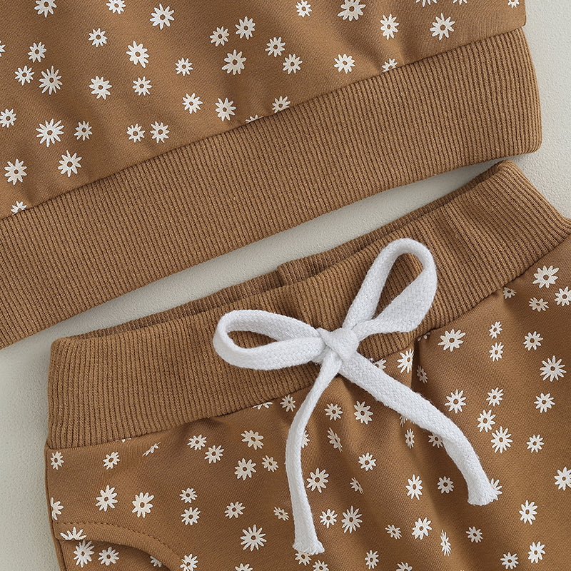 Girl’s 2-Piece Flower Sweatshirt & Pants Sets