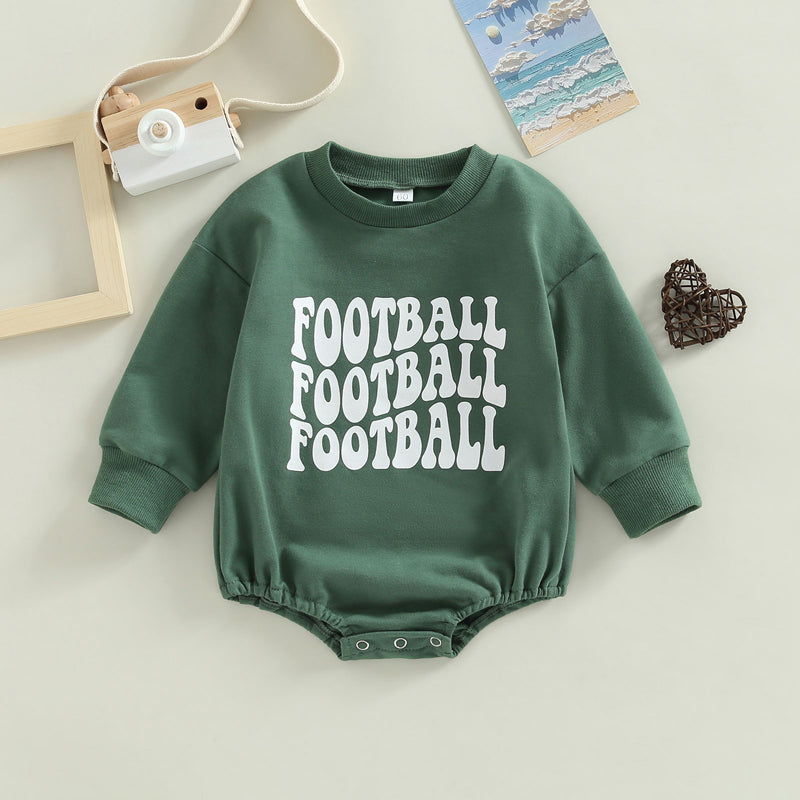 Boy's & Girl's Football Sweatshirt Rompers "Game Day"
