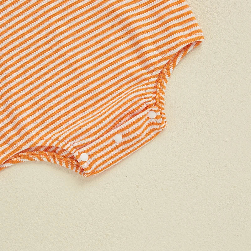 Boy's Embroidered Easter Bunny & Carrot Striped Onesies
