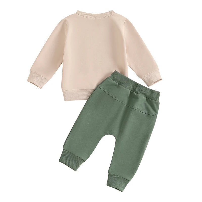 Boy's 2-Piece "A Little Dirt Never Hurt" Tractor Sweatshirt & Pants Sets