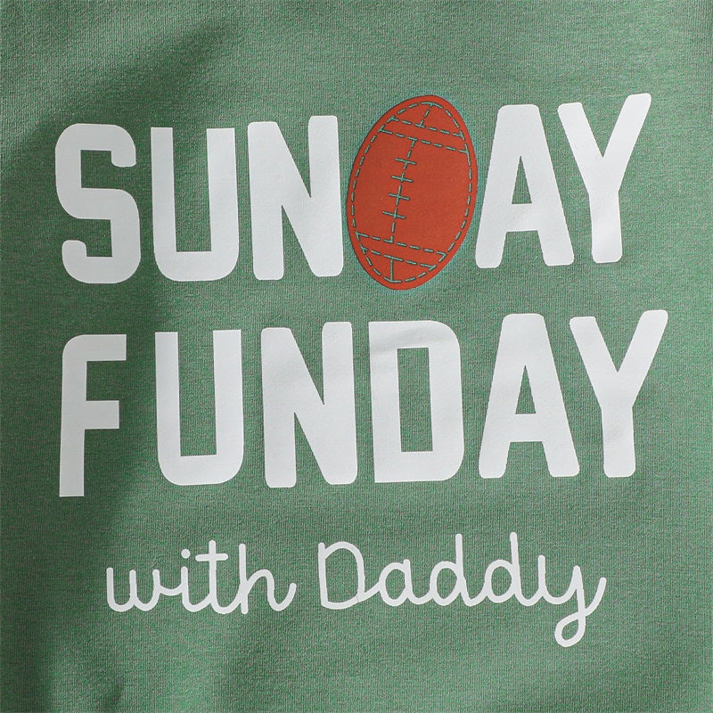 Boy's "Sunday Funday With Daddy" Football Onesies