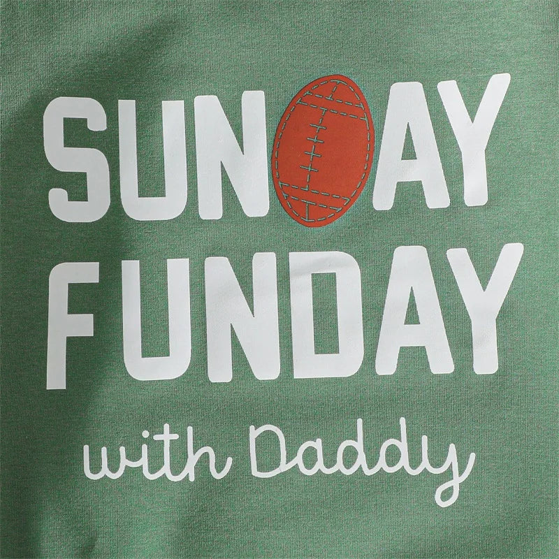 Boy's "Sunday Funday With Daddy" Football Onesies