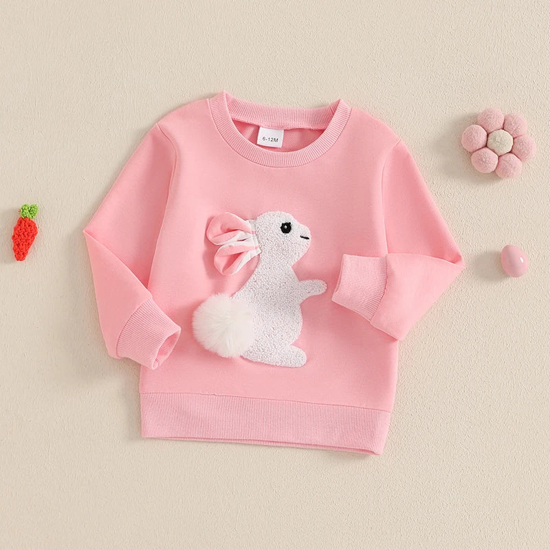 Girl's & Boy's Embroidered Easter Bunny Sweatshirts