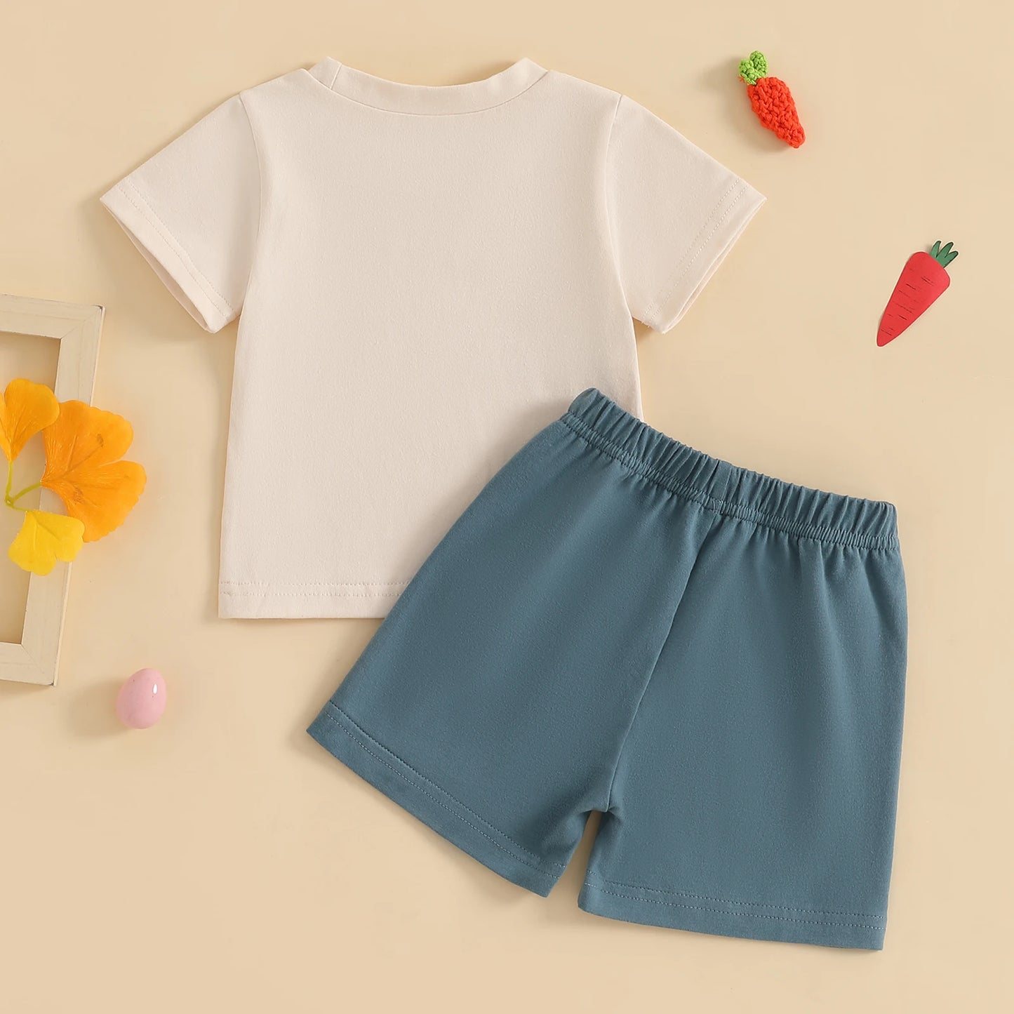 Boy's Easter Eggs/Bunny/Carrot/Tractor T-Shirt & Shorts Sets