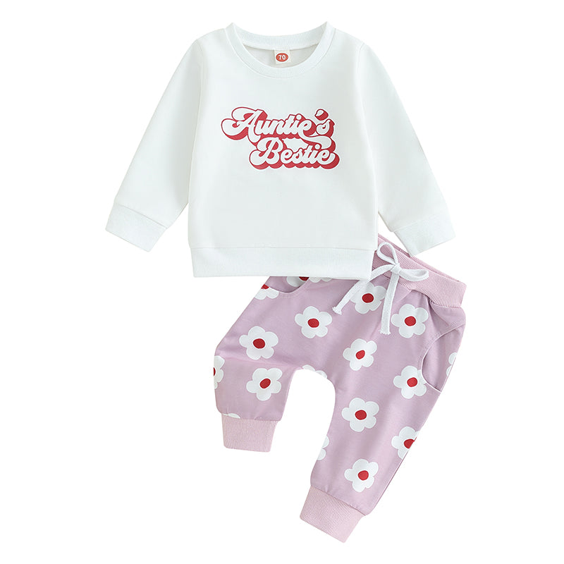 Girl's "Mama's Bestie" Sweatshirts & Pants Sets