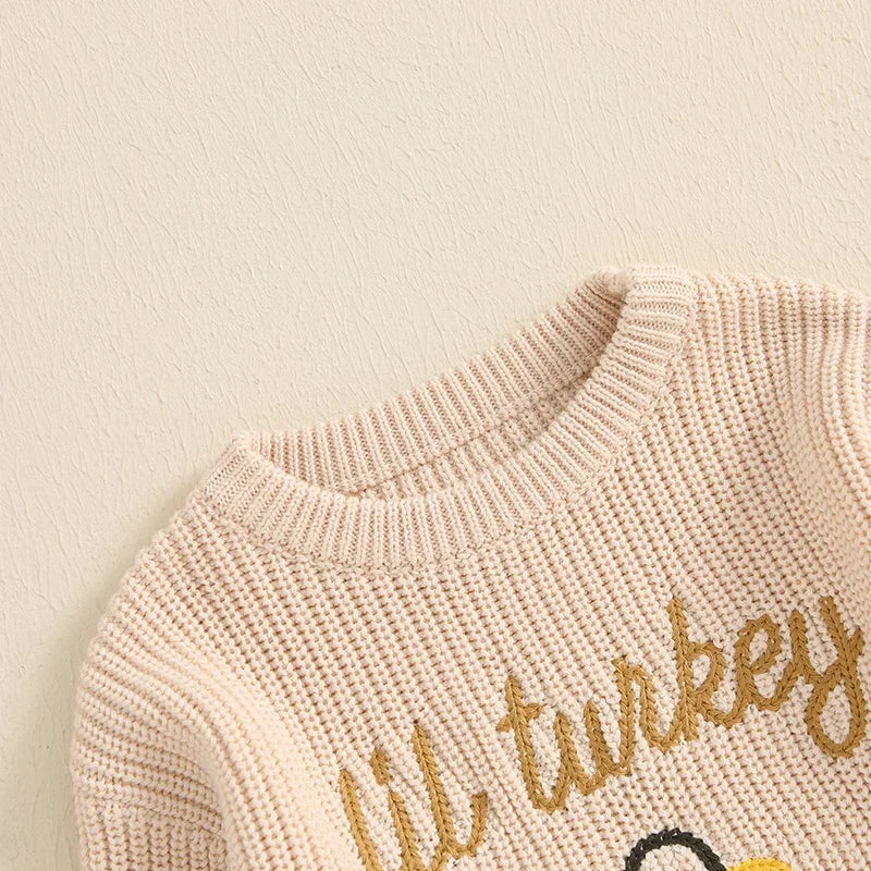 Boy's & Girl's Embroidered "Lil Turkey" Thanksgiving Turkey Sweatshirts