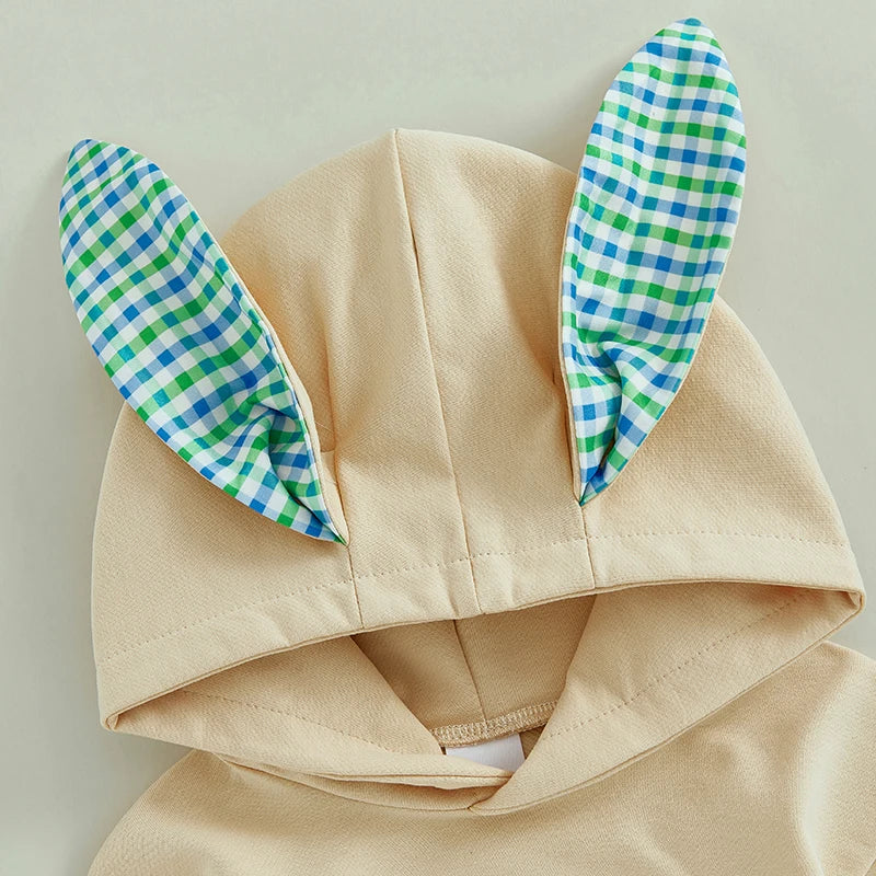 Boy's My First Easter Bunny Hoodie Rompers