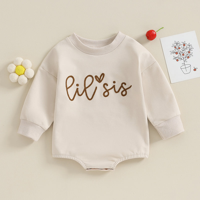 Family Matching! Girl's "Big Sis" Sweatshirt & "Little Sis" Sweatshirt Onesies for Sisters