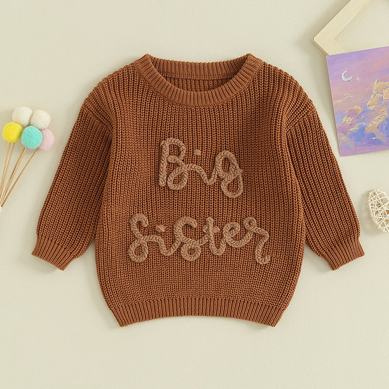 Girl's "Big Sister" Family Matching Sibling Sweaters