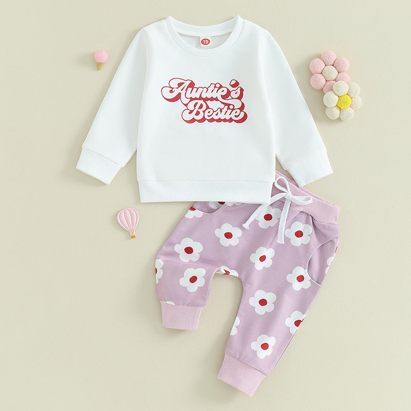 Girl's "Mama's Bestie" Sweatshirts & Pants Sets