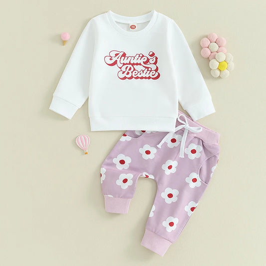 Girl's "Mama's Bestie" Sweatshirts & Pants Sets
