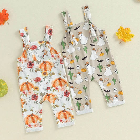 Halloween ! Girl's & Boy's Ghost Pumpkin Bib Jumpsuits