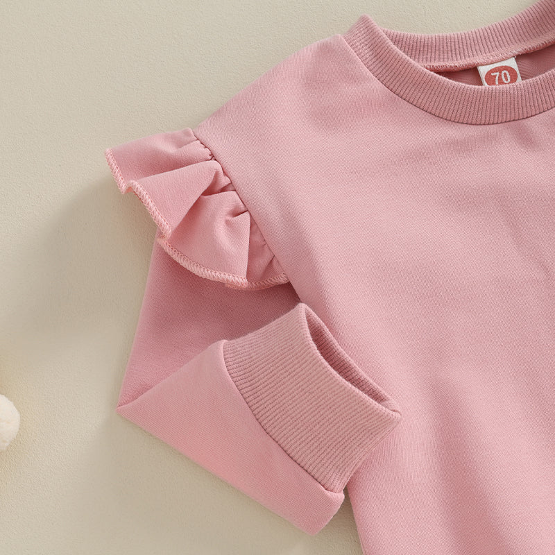 Girl’s Ruffled Sweatshirt & Drawstring Pants Sets