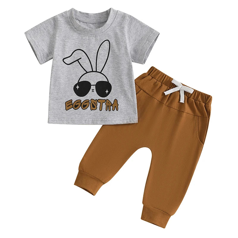 Boy's Easter Bunny T-Shirt & Pants Sets