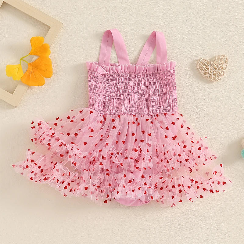 Girl's Sleeveless Tulle Heart Dresses