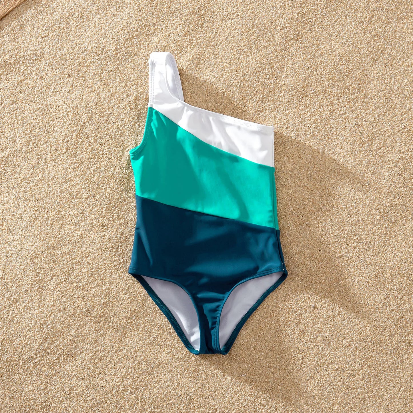Family Matching! One Shoulder One Piece Swimwear & Trunks