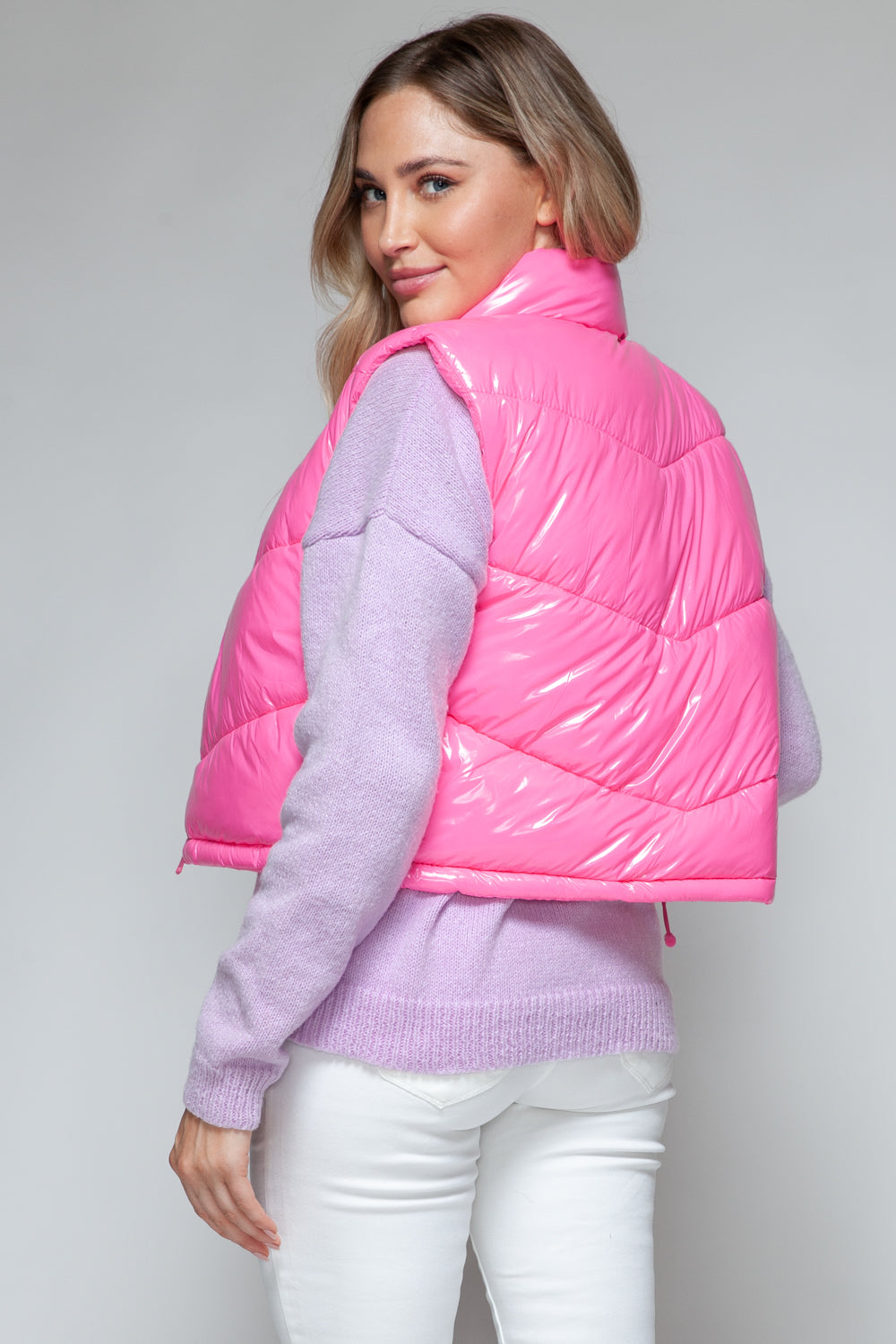 Zip Up Turtleneck Quilted Vest