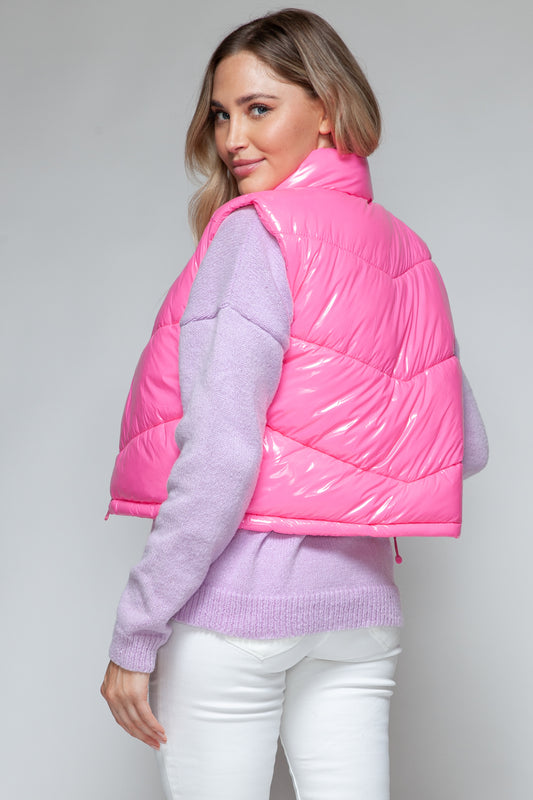 Zip Up Turtleneck Quilted Vest