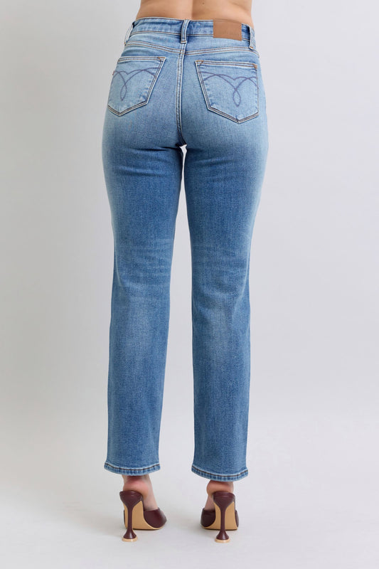 Run Vintage Wash Thermal Straight Jeans