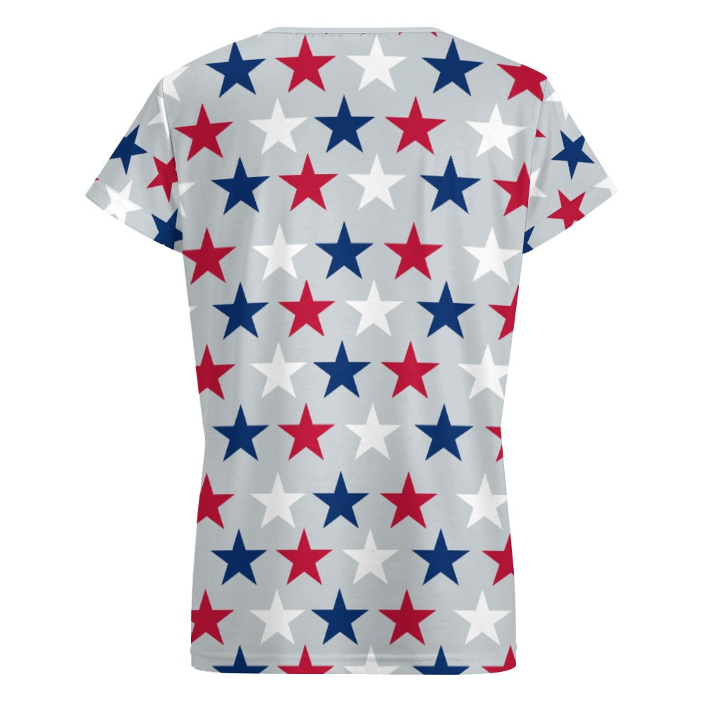 Women’s 4th of July V-neck Short Sleeve T-shirts
