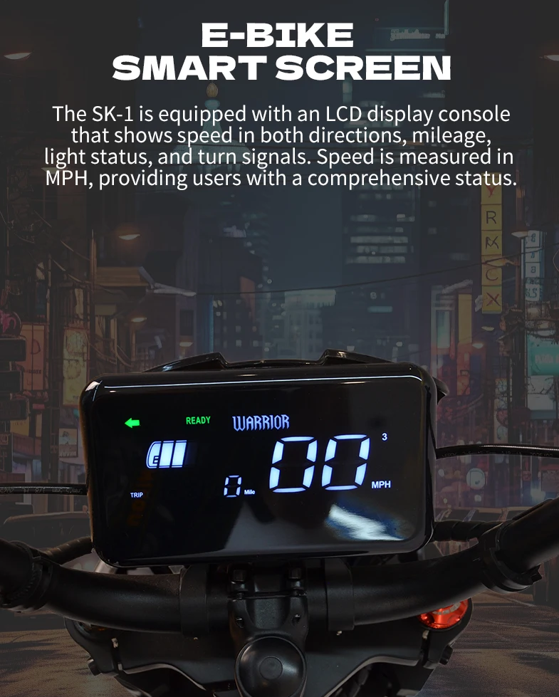 3-Power High-Performance 3000W 60V Smart eBike with Advanced Safety Features, Bluetooth, Anti-Theft Alarm