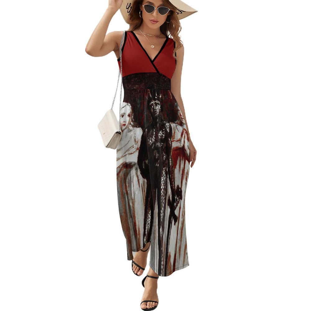 Women’s Ancient Art V-Neck Maxi Dresses