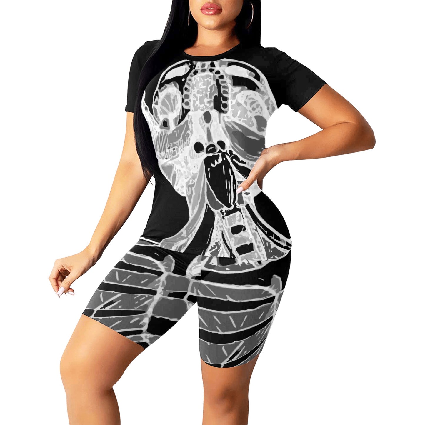 Ancient Art! Anatomy 2-Piece Yoga Shirt & Shorts Sets