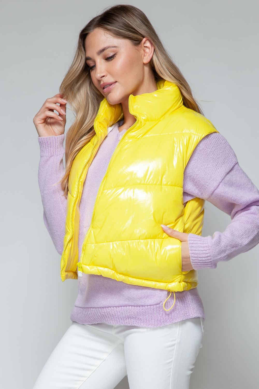 Zip Up Turtleneck Quilted Vest