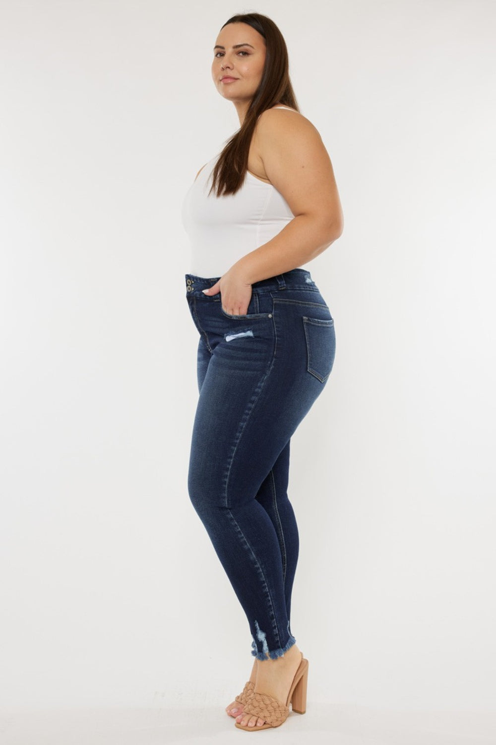 Raw Hem High Waist Jeans