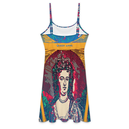 Ancient Art Queen Anne Sleeveless Strap Mini Dresses