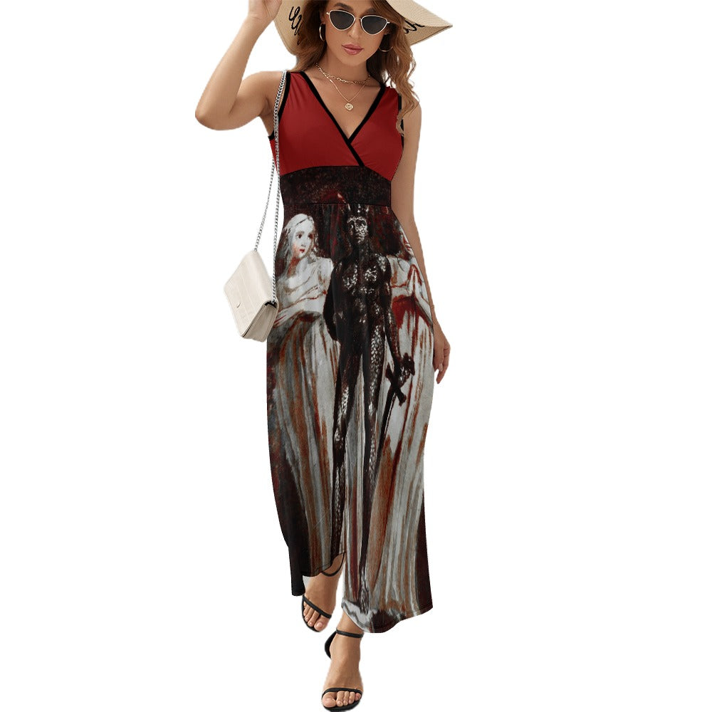 Women’s Ancient Art V-Neck Maxi Dresses