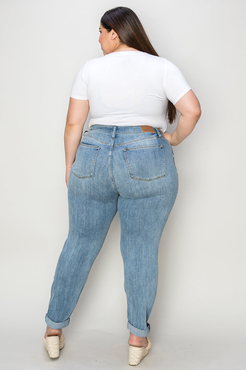 Cuffed Hem Slim Jeans